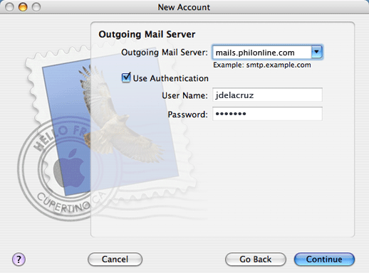 Outgoing Mail Server details