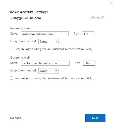 Configuring Microsoft Office Outlook 2019