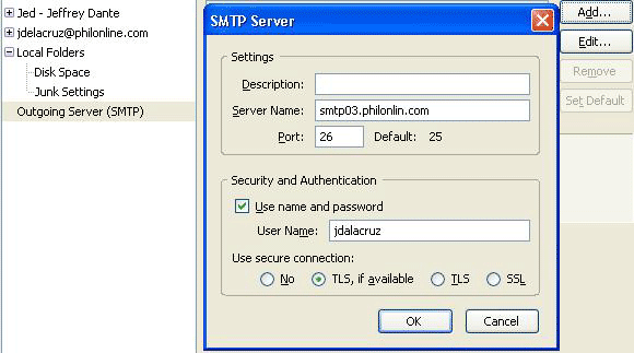 Outgoing Email Setup in Mozilla Thunderbird