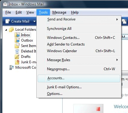 Email Setup in Outlook Express